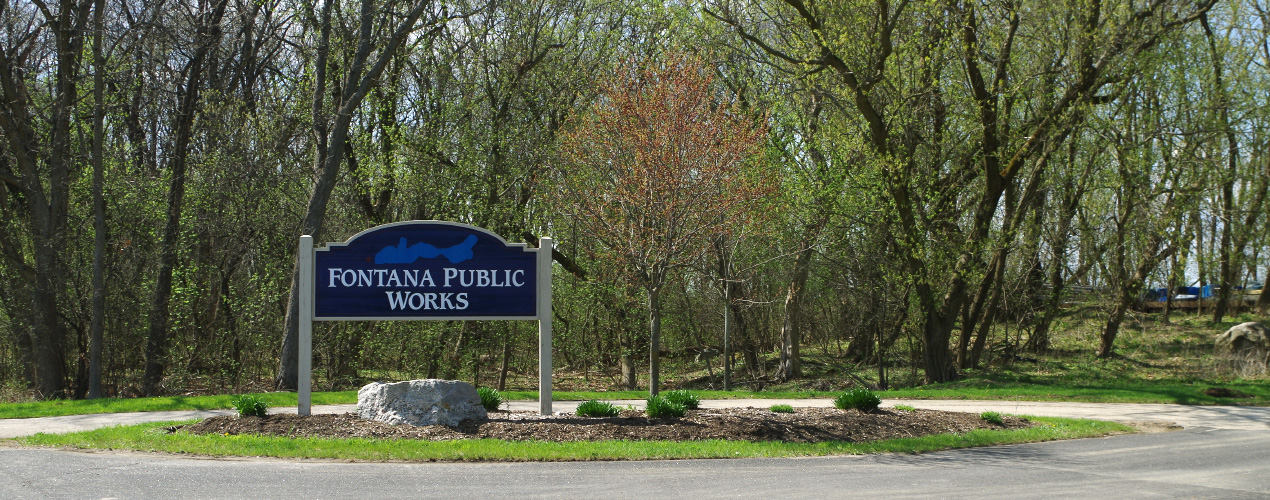 A picture of Fontana Public Works sign